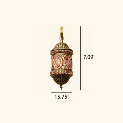 Southeast Style Hollow Iron Pink 1-Light Wall Sconce Lamp