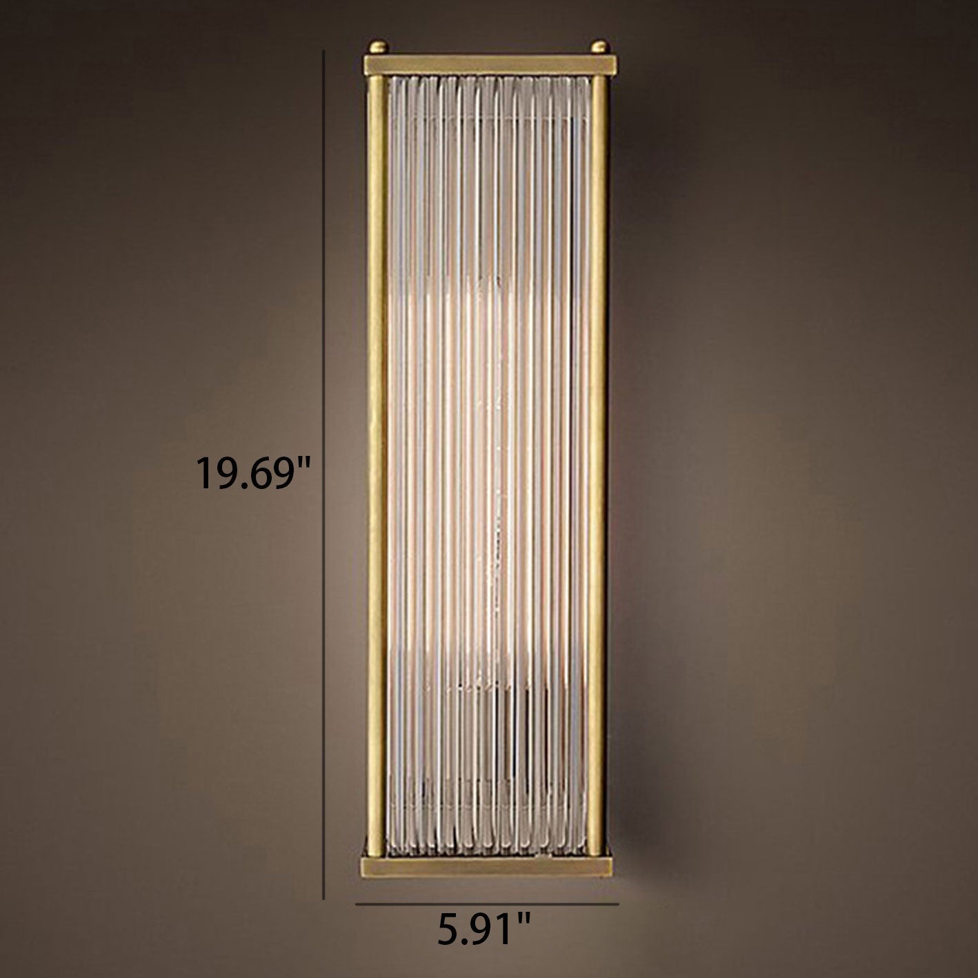 Light Rectangular Hardware Glass 1-Light Wall Sconce Lamp