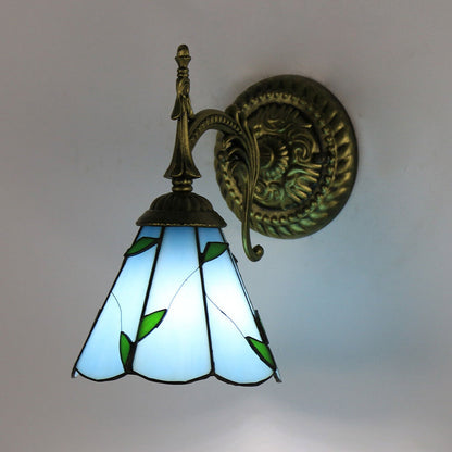 Tiffany Square Stained Glass 1-Light Wall Sconce Lamp