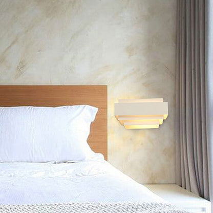 Square Geometric Cascade Iron 1-Light Wall Sconce Lamp