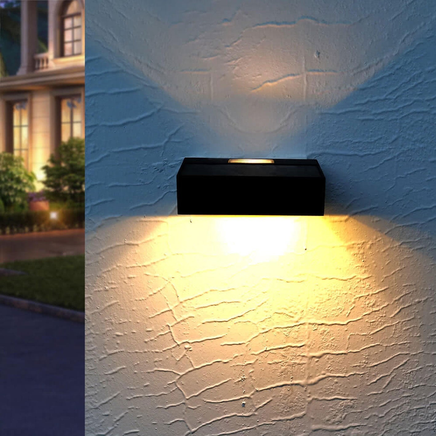 Solar Double Head Waterproof Patio LED Wall Sconce Lamp
