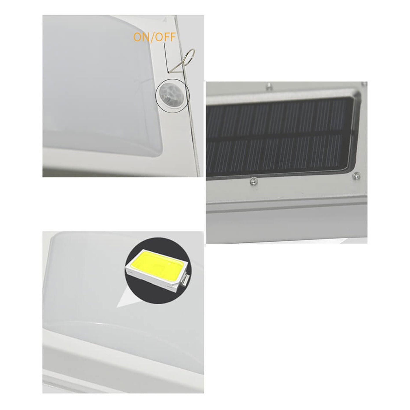 Solar Rectangular Body Sensing LED Outdoor Wall Sconce Lamp
