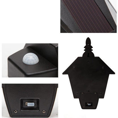 Solar Human Smart Sensor Light Black LED Wall Sconce Lamp