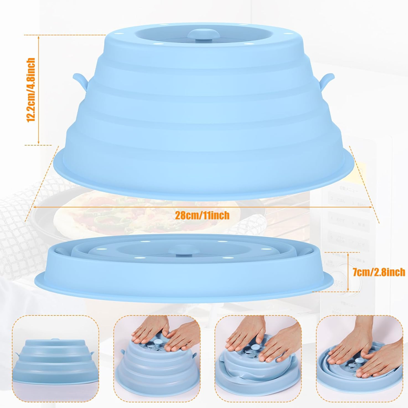 Collapsible Silicone Microwave Cover with Vents