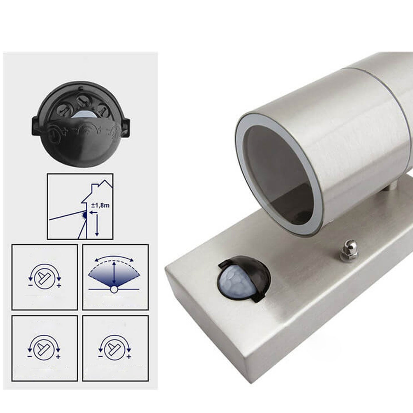 Chrome 1-Light Outdoor Waterproof Wall Sconce Lamp