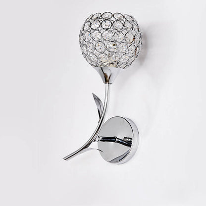 Modern European Crystal Romantic 1-Light Wall Sconce Lamp