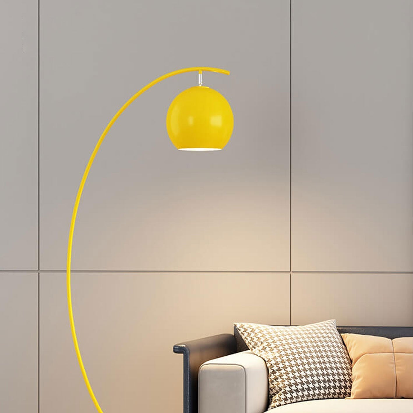 Nordic Minimalist Curved Line Dome 1-Light Standing Floor Lamp