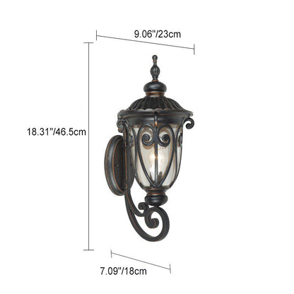 Waterproof Aluminum Glass 1-Light Outdoor Wall Sconce Lamp