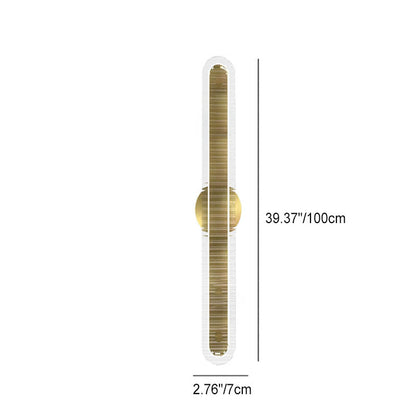 Modern Luxury Long Strip Copper Glass LED Wall Sconce Lamp