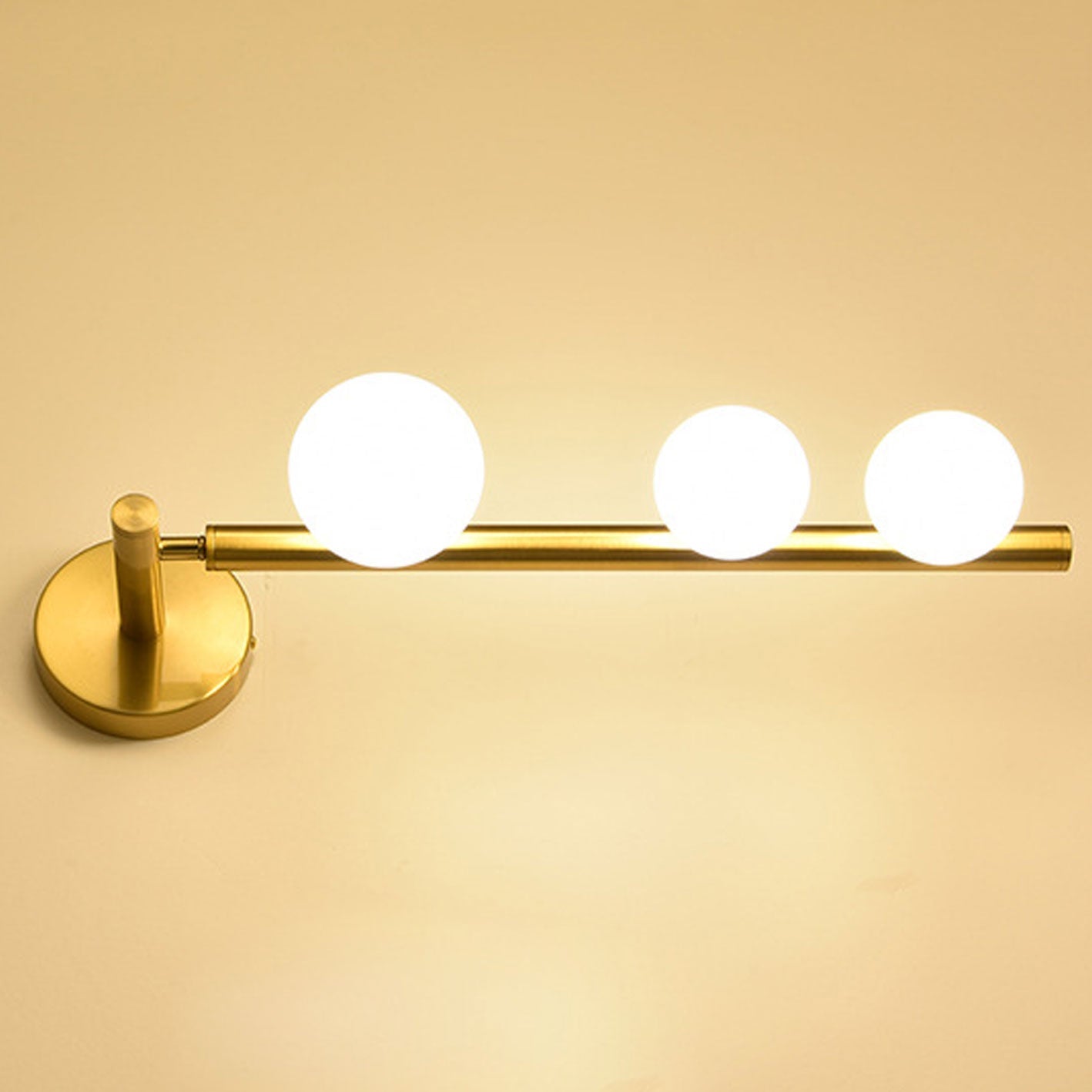 Light Luxury Iron Glass Round 3-Light Wall Sconce Lamp