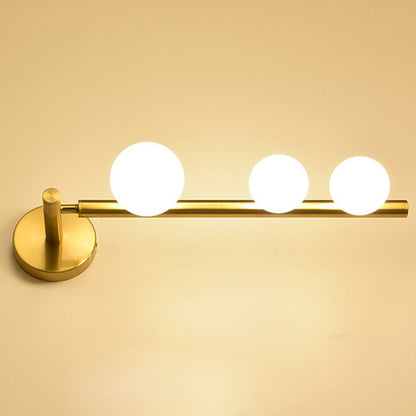 Light Luxury Iron Glass Round 3-Light Wall Sconce Lamp