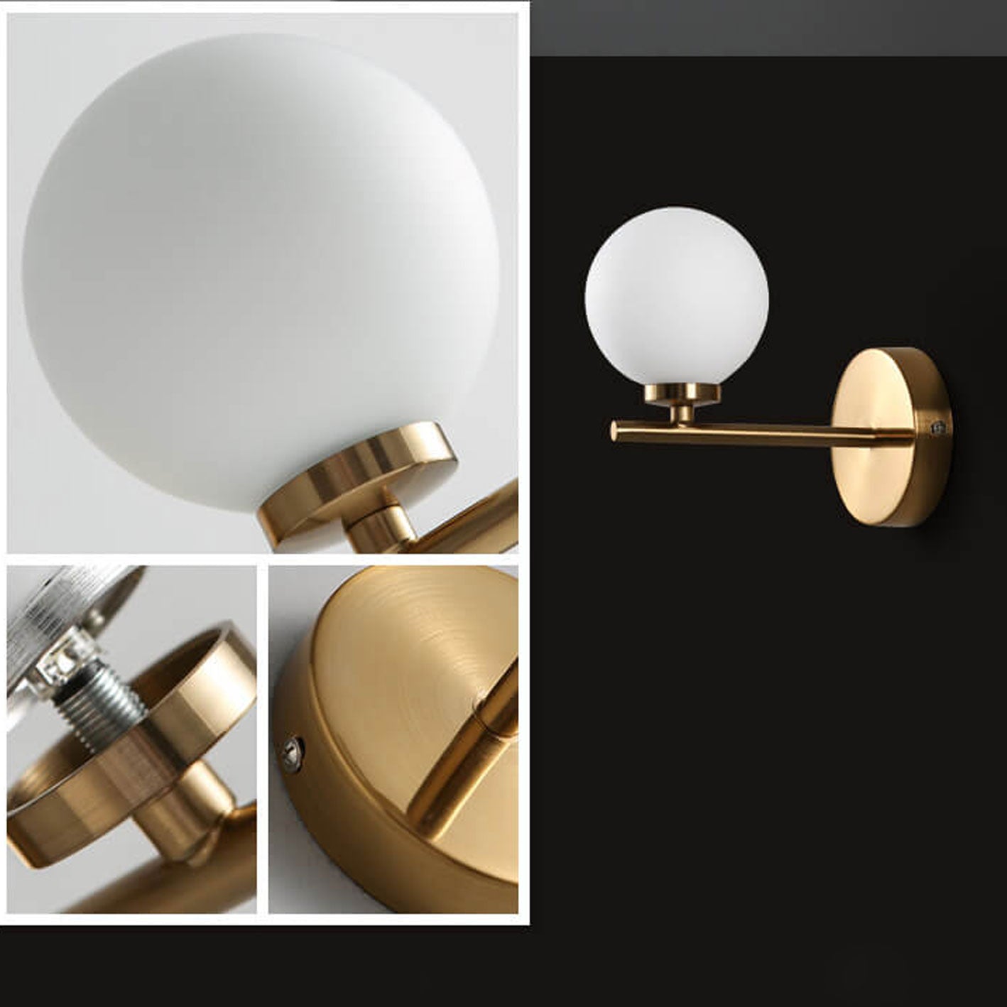 Milk Ball Metal Magic Bean 1/2/3 Light Wall Sconce Lamp