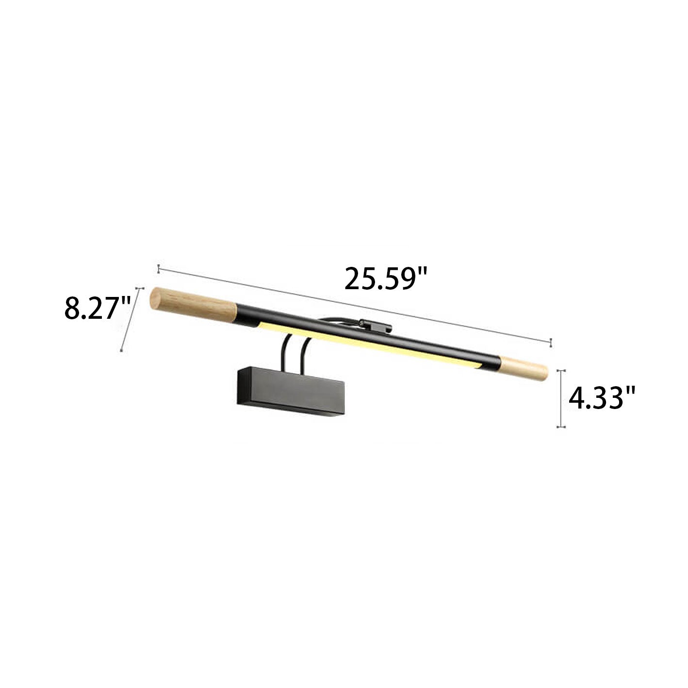 Solid Curved Arm Long Vanity Light LED Wall Sconce Lamp