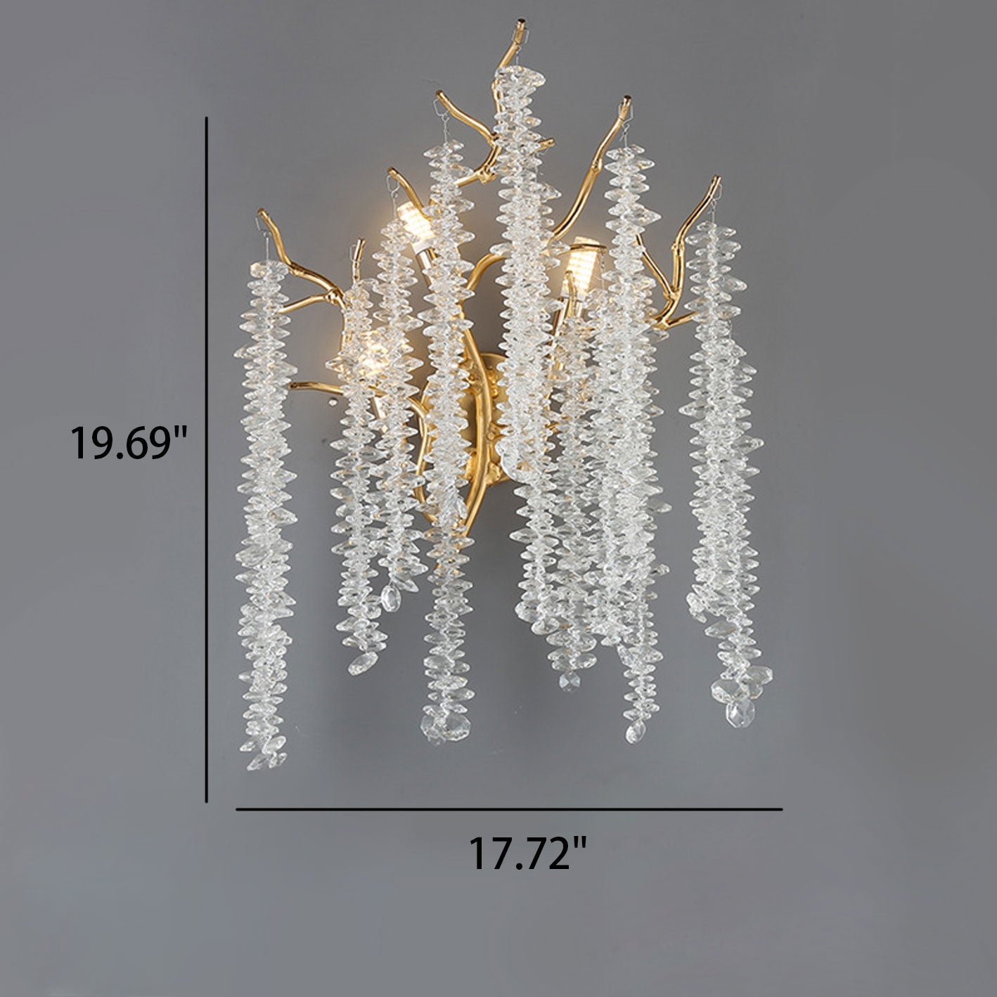 Light Luxury Tree Branch Crystal 3-Light Wall Sconce Lamp