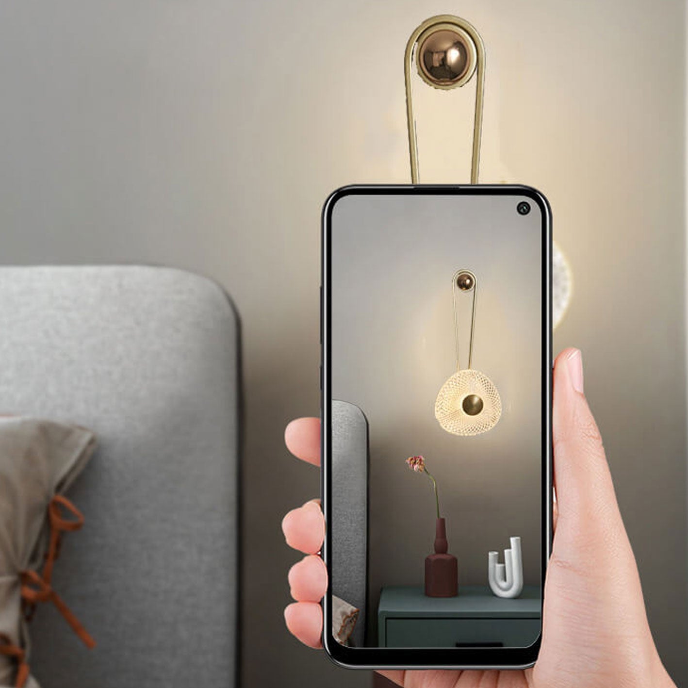 Light Wrought Iron Aluminum Round LED Wall Sconce Lamp