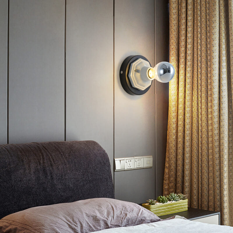 Iron Ceramic Base Ambient Light 1-Light Wall Sconce Lamp