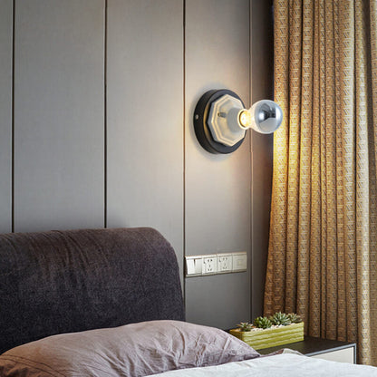 Iron Ceramic Base Ambient Light 1-Light Wall Sconce Lamp