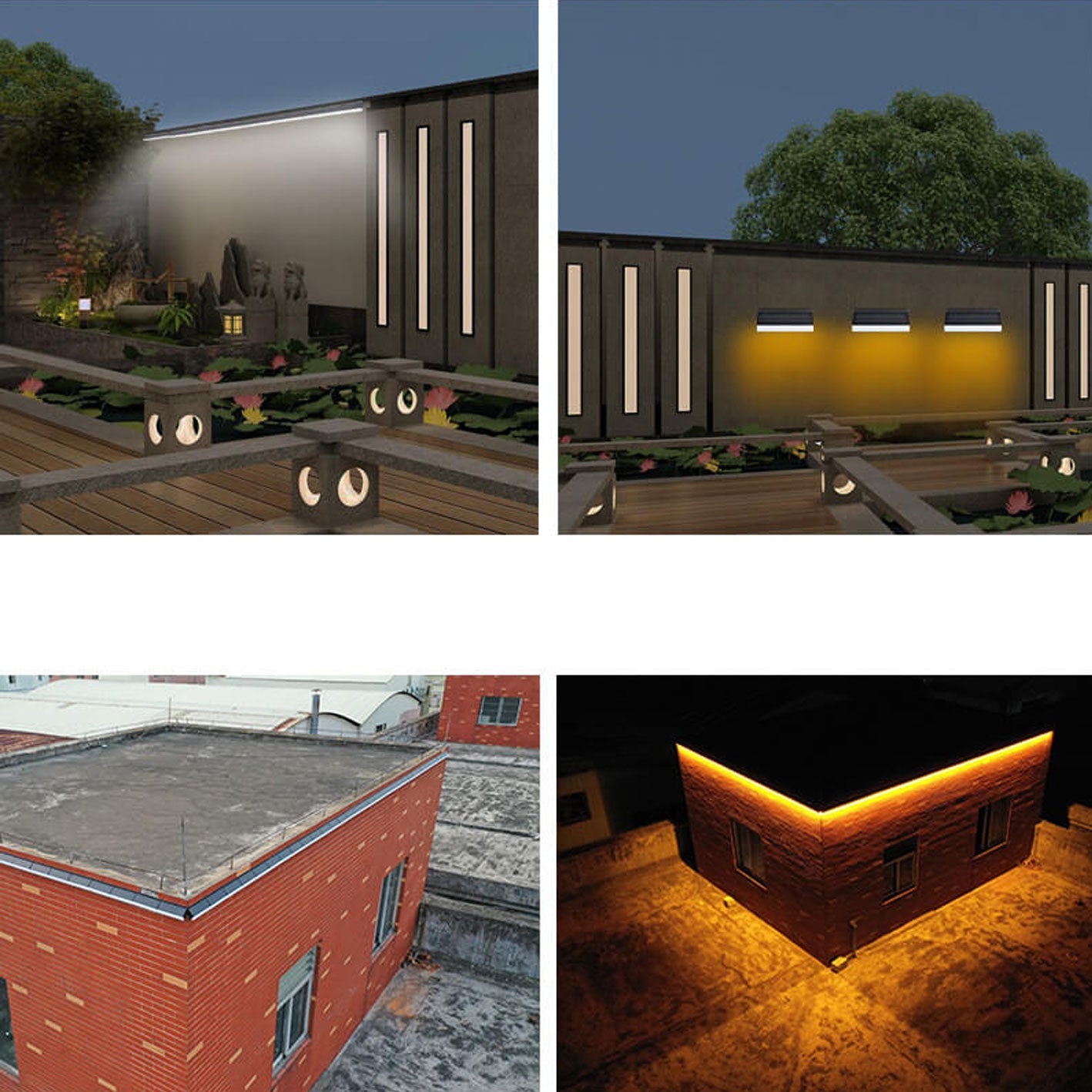 Solar Square LED Outdoor Waterproof Wall Sconce Lamp