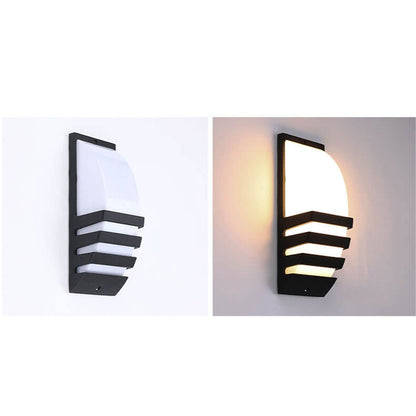 Outdoor Curved Geometric Waterproof LED Wall Sconce Lamp