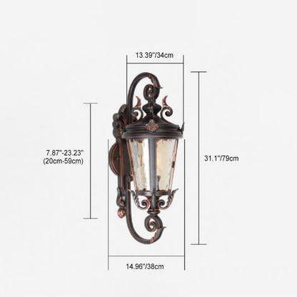 Waterproof Aluminum Glass Cylinder 1-Light Wall Sconce Lamp