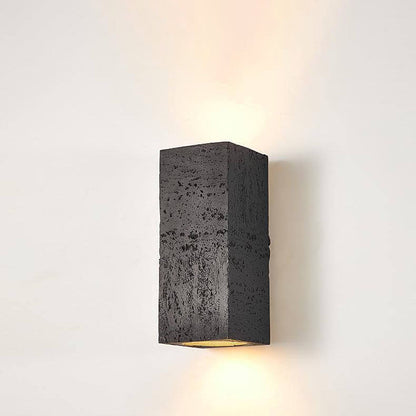 Wabi-sabi Square Column Hand Sculpted LED Wall Sconce Lamp
