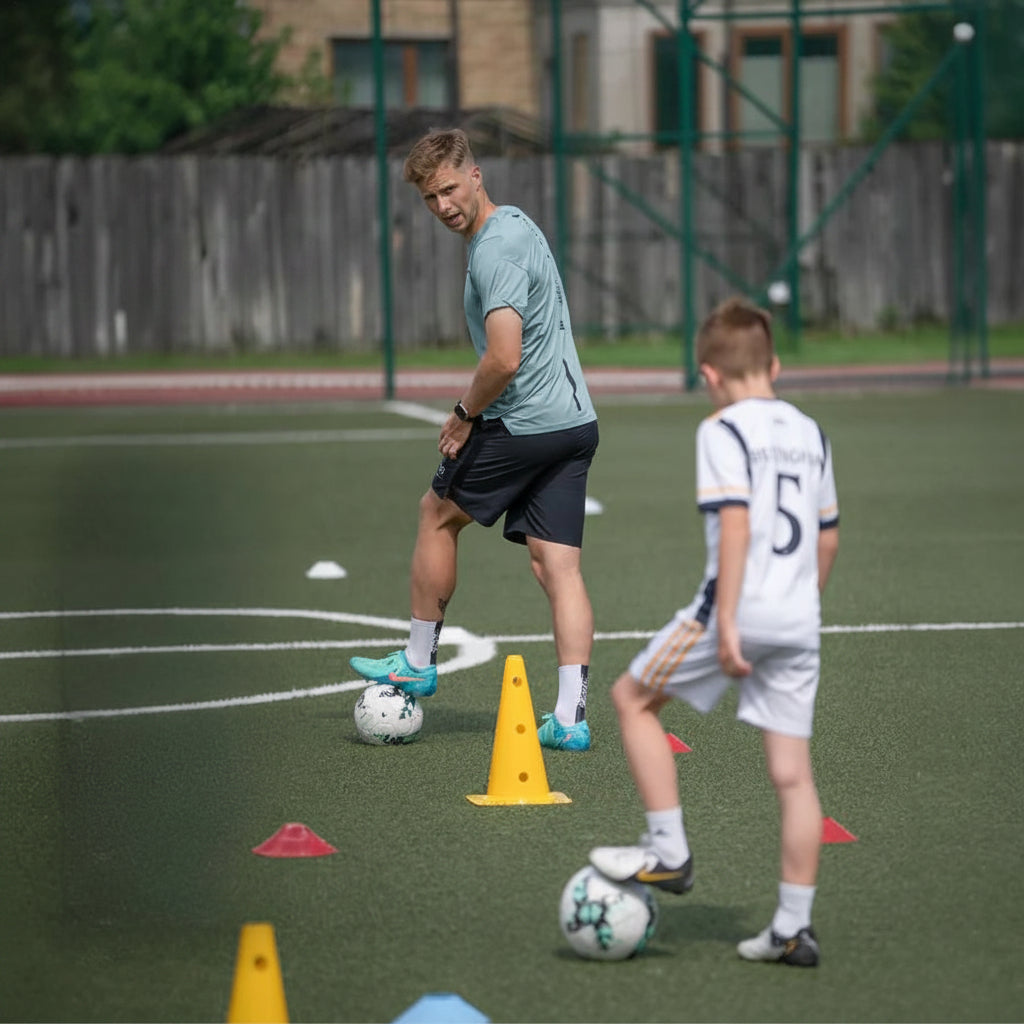 Soccer Dribbling Training Mat with Grip Socks
