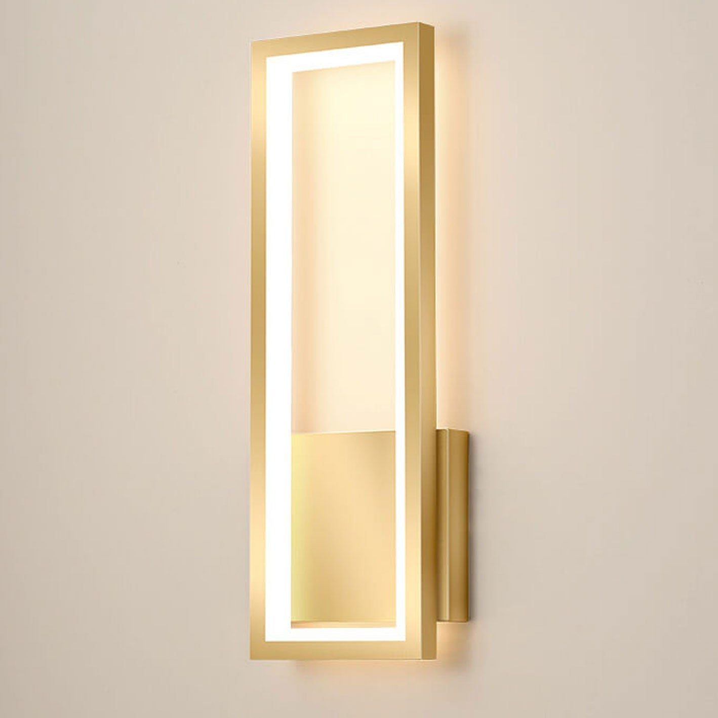 Light Rectangular Hollow Ring Design LED Wall Sconce Lamp