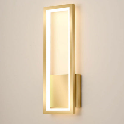 Light Rectangular Hollow Ring Design LED Wall Sconce Lamp