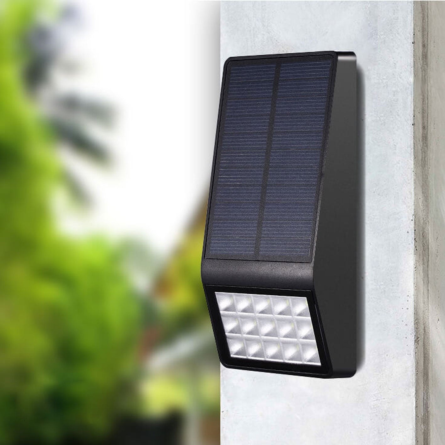 Solar Square Outdoor Fence Wall Sensor Wall Sconce Lamp