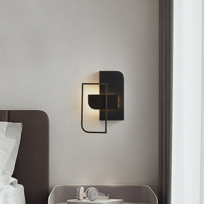 Mid-century Rectangular Geometric LED Wall Sconce Lamp