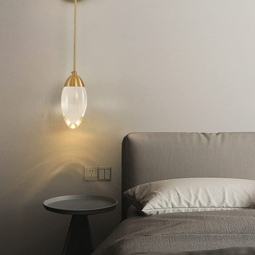 Copper Crystal Oval Waterdrop Design LED Wall Sconce Lamp