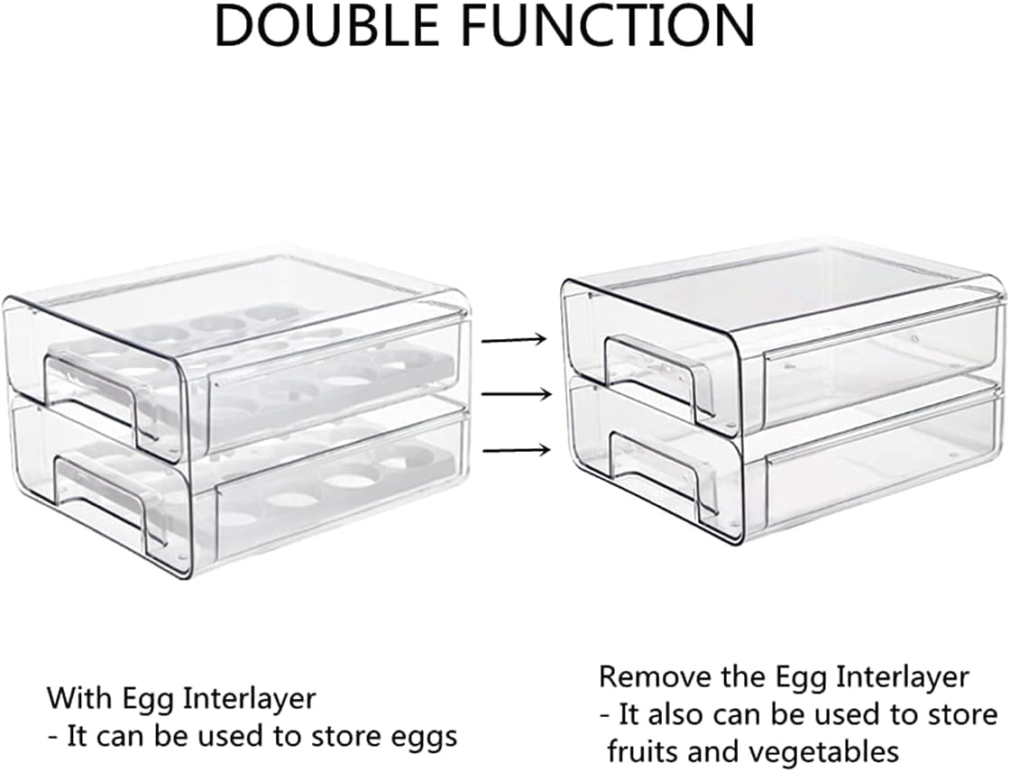 Stackable Egg Container Holder for Fridge