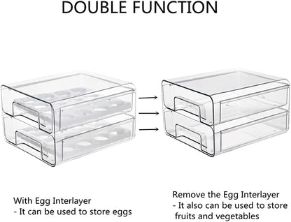 Stackable Egg Container Holder for Fridge