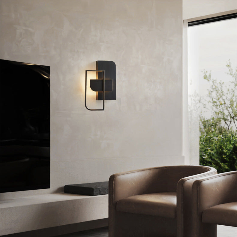 Mid-century Rectangular Geometric LED Wall Sconce Lamp