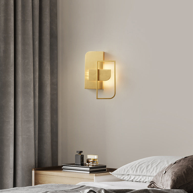 Mid-century Rectangular Geometric LED Wall Sconce Lamp