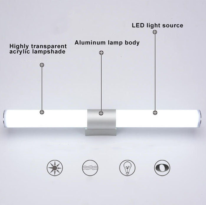 Cylinder LED Mirror Front Light Wall Sconce Lamps
