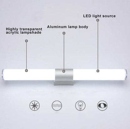 Cylinder LED Mirror Front Light Wall Sconce Lamps