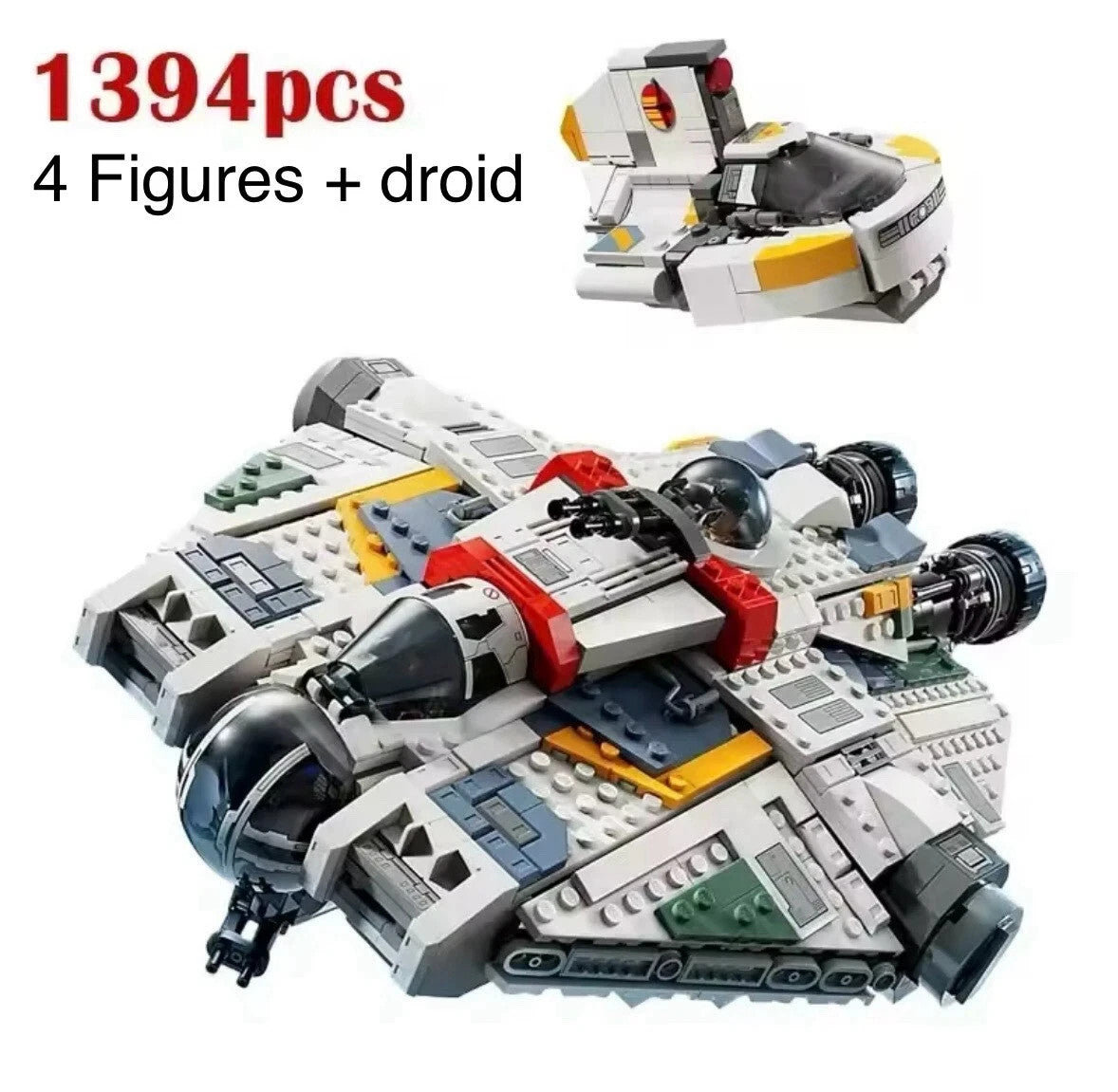 NEW 1394 PCS Star Wars Ghost Phantom II Ship 75357 Type Rebels Ahsoka Build