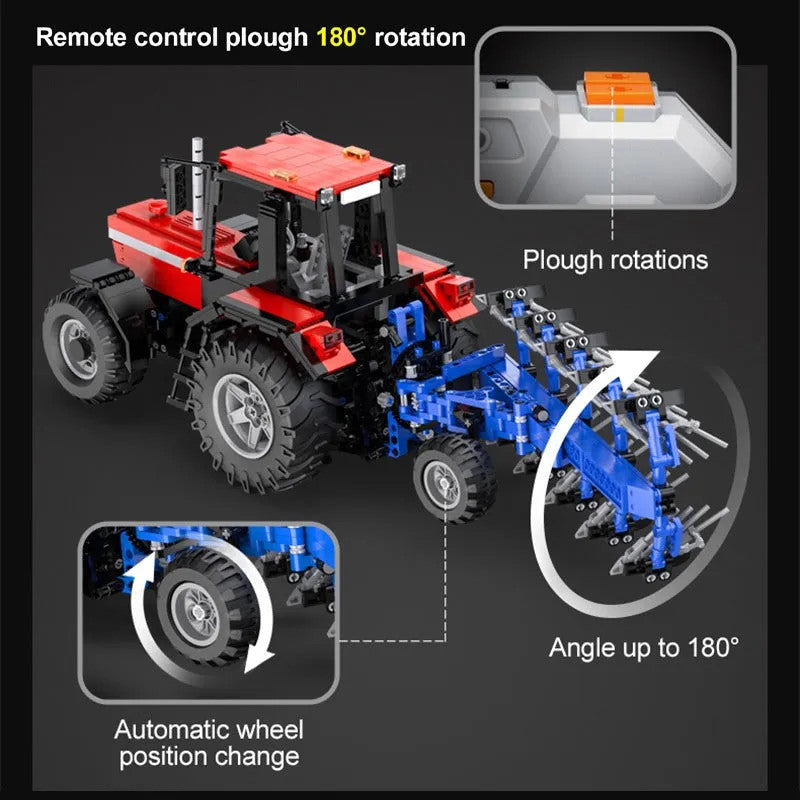 MOC Motorized Tech RC Tractor Truck Bricks Toys 61052
