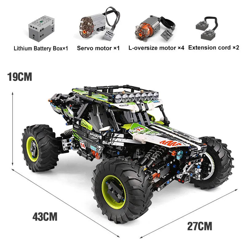 Tech MOC RC Off-Road 4WD Buggy Truck Bricks Toys 18002