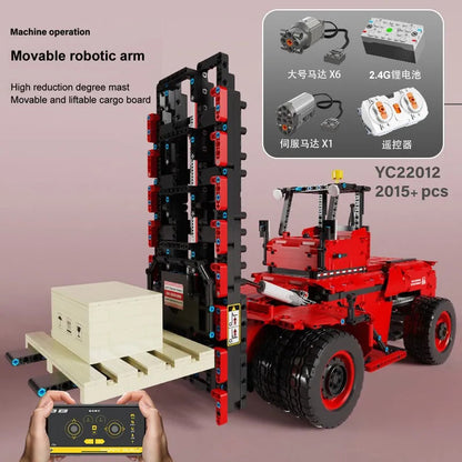 MOC RC APP Motorized Heavy Forklift Truck Bricks Toys