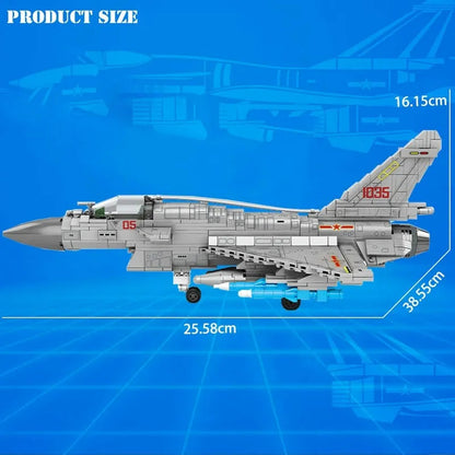 Military Aircraft MOC J-10B Fighter Jet Bricks Toys