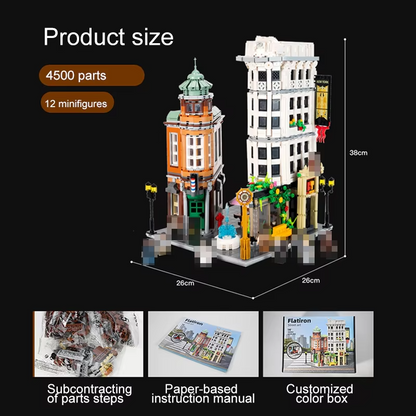 NEW IN BOX 4500pcs Modular Flatiron Building MOC With Detailed Interior USA SHIP
