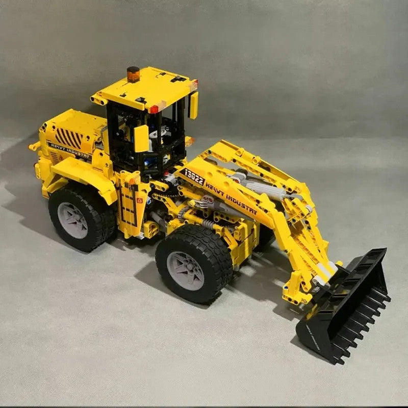 MOC RC Motorized Wheel Front Loader Bulldozer Bricks Toy