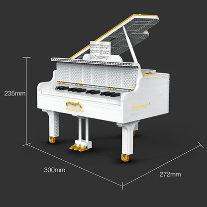 MOC Expert APP RC Dream White Piano Bricks Toys
