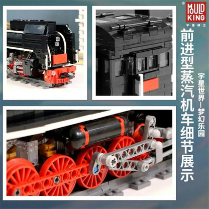 MOC APP Motorized RC QJ Steam Locomotive Train Bricks Toy