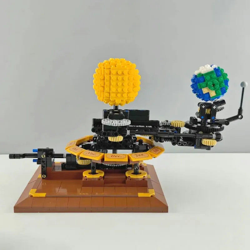 MOC The Solar System Earth Sun Clock Bricks Toys