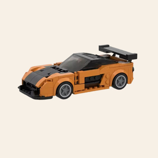 NEW Orange Supercar Building Blocks Set Model Adults MOC Sports Racing Speed