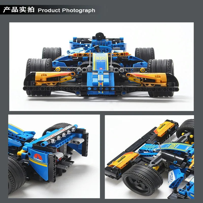MOC Tech Blue Alternate F1 Racing Car Bricks Toy 023007