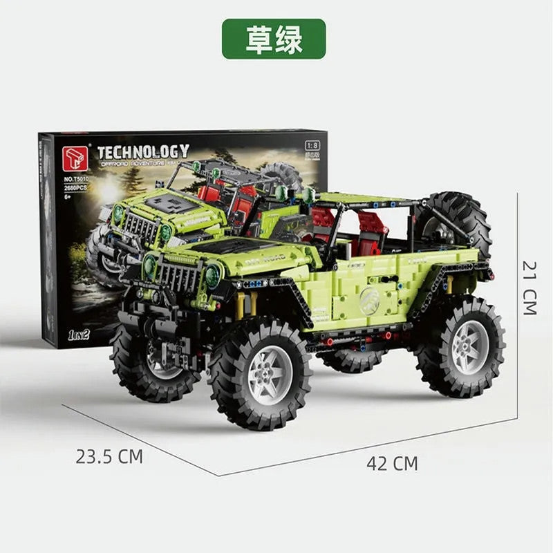 MOC Off-Road JEEP Wrangler Trailcat SUV Car Bricks Toy T5010A